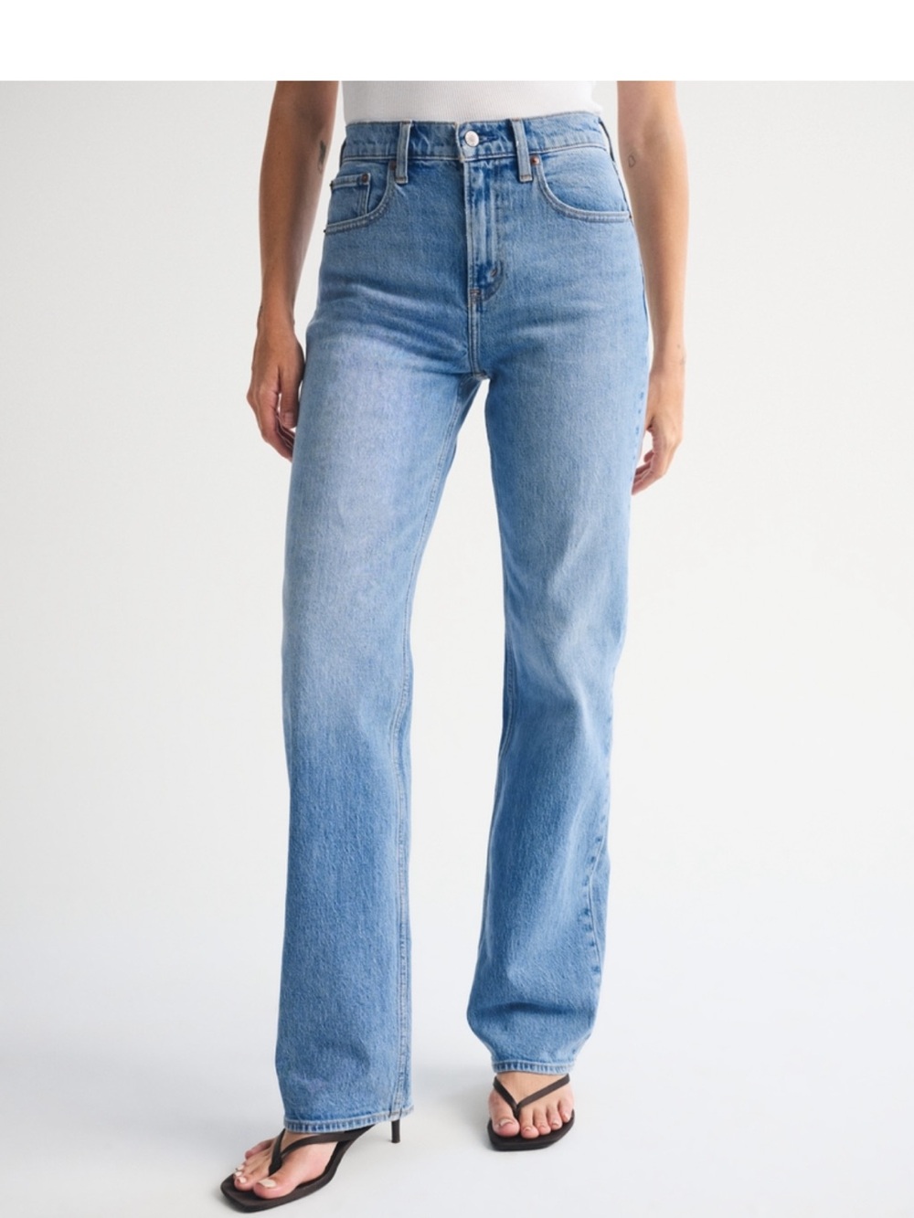 Abercrombie & Fitch Women’s Straight Leg Jeans - Light Blue